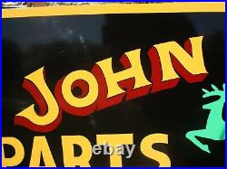 12x36 Vintage Hand Painted JOHN DEERE Tractor Parts service Dealership Sign