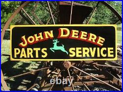 12x36 Vintage Hand Painted JOHN DEERE Tractor Parts service Dealership Sign