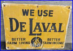 16x12 VINTAGE DELAVAL SIGN Farm fresh! AAW Original Rare Gas Oil Soda John Deere
