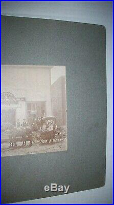 1905 Cabinet Photo Moen & Sande Implement House Galesburg Nd John Deere Sign