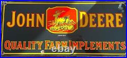 1920's 3x9 John Deere Quality Farm Implements Dealer Sign