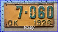 1926 Oklahoma tractor tractor license plate 7060 agriculture John Deere 2166