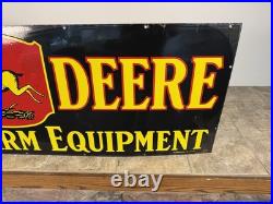 1930's John Deere Quality Farm Equipment Porcelain Burdick 4 Legged Deer Sign
