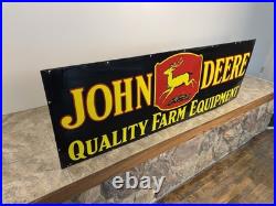 1930's John Deere Quality Farm Equipment Porcelain Burdick 4 Legged Deer Sign