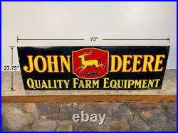1930's John Deere Quality Farm Equipment Porcelain Burdick 4 Legged Deer Sign