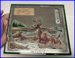 1940s John Deer Implement Sign Mirror Thermometer Advertising Lyons Kansas Vtg
