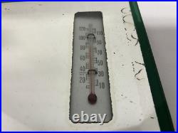 1940s John Deer Implement Sign Mirror Thermometer Advertising Lyons Kansas Vtg