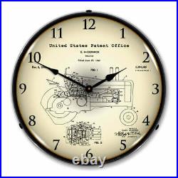 1942 John Deere McCormick Tractor Patent 14 LED Wall Clock