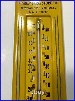 1950s John Deere Tractor Thermometer Sign 13 Eighmy Farm Store GMC Rochelle IL