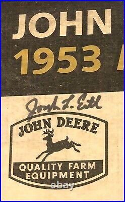 1953 John Deere Model 70 ERTL 1/8 Scale New In Box Signed by Joseph L Ertl