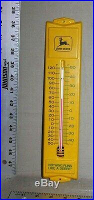 1954 John Deere Farm Tractor Embossed Metal Thermometer Sign