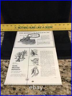 1956 Vintage John Deere Bird Wildlife Book Calendar- Excellent Condition