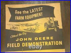 1957 John Deere Field Demonstration Farm Equipment Ad Poster Tracy Seed Farms WI