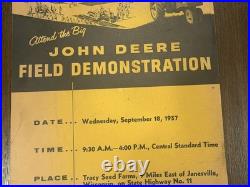 1957 John Deere Field Demonstration Farm Equipment Ad Poster Tracy Seed Farms WI