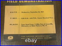 1957 John Deere Field Demonstration Farm Equipment Ad Poster Tracy Seed Farms WI