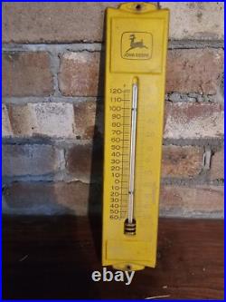 1969 John Deere Metal Thermometer Dealer Sign Farm Seed Feed Pig Cow (works)