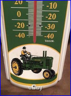 1970s John Deere Metal Thermometer Sign