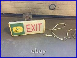 1970s John Deere dealership exit lighted sign. Antique Lighted Sign