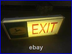 1970s John Deere dealership exit lighted sign. Antique Lighted Sign