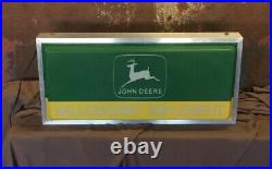 1970s John Deere dealership implement lighted tractor Sign Antique Advertising