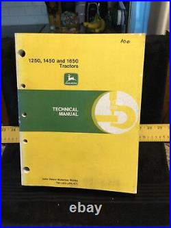 1987 John Deere 1250 1450 & 1650 Tractors Technical Manual TM1253