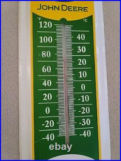 1990 John Deere Thermometer Advertising Matel Sign 27x5.1/4