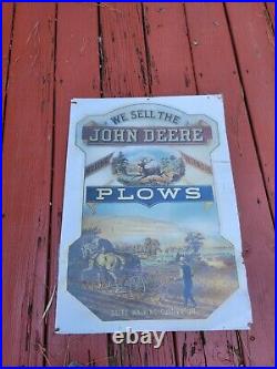 1990 We Sell The John Deere Plows Store Display Sign PRINT Poster 24.5x17.5