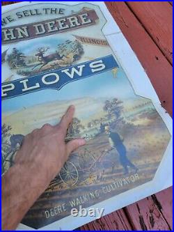1990 We Sell The John Deere Plows Store Display Sign PRINT Poster 24.5x17.5