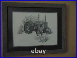 1993 Graphite Pencil Drawing John Deere Tractor By V. R. Brierley Signed 70/250