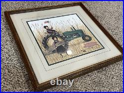 1993 P Buckley Moss Framed LE Print JOHN DEERE GIRLS Signed