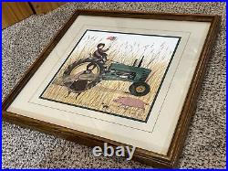 1993 P Buckley Moss Framed LE Print JOHN DEERE GIRLS Signed