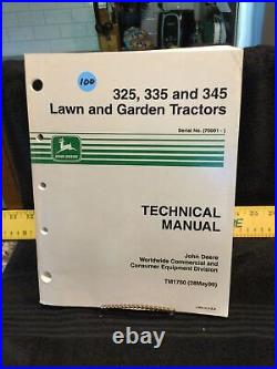 1999 John Deere 325, 335 & 345 L & G Tractors Technical Manual TM1760 VG
