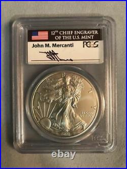 2011 S American Eagle PCGS MS69 Signed by 12th Chief Engraver John M. Mercanti