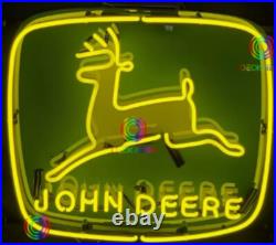 20 in John Deere Quality Farm Equipment Barn Garage Real Glass Neon Light Sign 20 in John Deere Quality Farm Equipment Barn Garage Real Glass Neon Light Sign