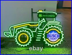 24 John Deere Farm Tractor Garage Beer Bar LED Neon Light Lamp Sign With Dimmer