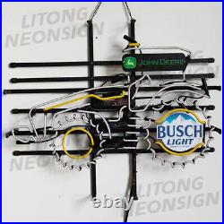 24x20 John Deere's Farm Tractor Busch Light Beer Neon Sign Bar Pub Store Decor 24x20 John Deere's Farm Tractor Busch Light Beer Neon Sign Bar Pub Store Decor