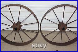 2 Antique 26 John Deere Tractor 901 Iron Steel Wheels 12 Spoke wDrop Axle 2502