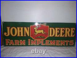 2 John Deere Enamel Advertising Sign Christmas Sale Offer Grab It