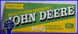 2 John Deere Porcelain Enamel Sign 36 x 15 Inches 1 Sided