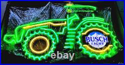 30 inch John Deere Busch Light Farm Tractor LED Beer Bar Neon Sign With Dimmer