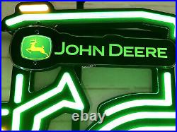 31 Busch Light John Deere Farm Tractor Beer Neon Sign Light Lamp