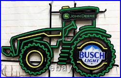 31 Handmade John Deere Farm Tractor Busch Light Beer Neon Sign Lamp With Dimmer