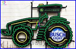 31 Handmade John Deere Farm Tractor Busch Light Beer Neon Sign Lamp With Dimmer
