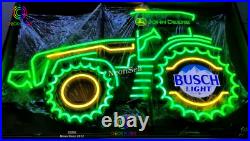 31 John Deere Farm Tractor Busch Light Beer Neon Sign Light Lamp With Dimmer