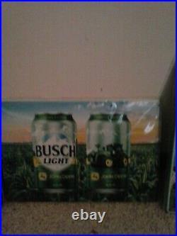 (3) Busch Light Beer John Deere Tin Metal For The Farmers Signs Anheuser Busch
