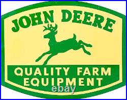 (3) John Deere Green Quality Farm Equipment 36 Heavy Duty USA Metal Adv Sign