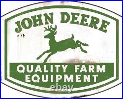 (3) John Deere Quality Farm Equipment 36 Heavy Duty USA Made Metal Adv Sign