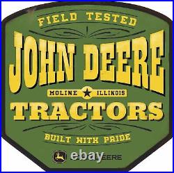 (3) John Deere Tractors Field Tested 36 Heavy Duty USA Made Metal Adv Sign