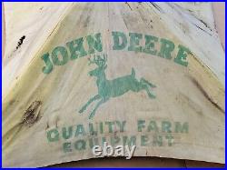 50s VINTAGE JOHN DEERE TRACTOR UMBRELLA CANVAS 4 LEG ADVERTISING FARM SIGN PART