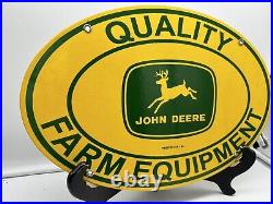 54 Vintage Style''john Deere Farm Equipment'' 11x16.5 In Porcelain Dealer Sign